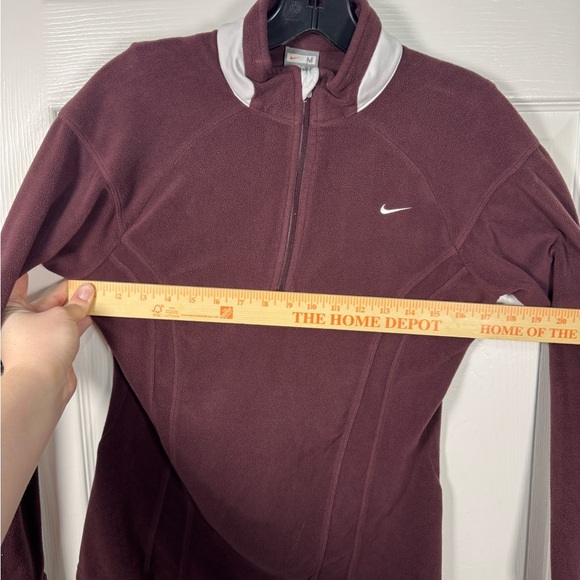 Nike Chocolate Brown‎ and White Fleece Athletic Jacket - Picture 7 of 7